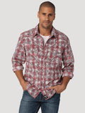 Wrangler Mens Rock 47 Shirt Snap Red-112324828