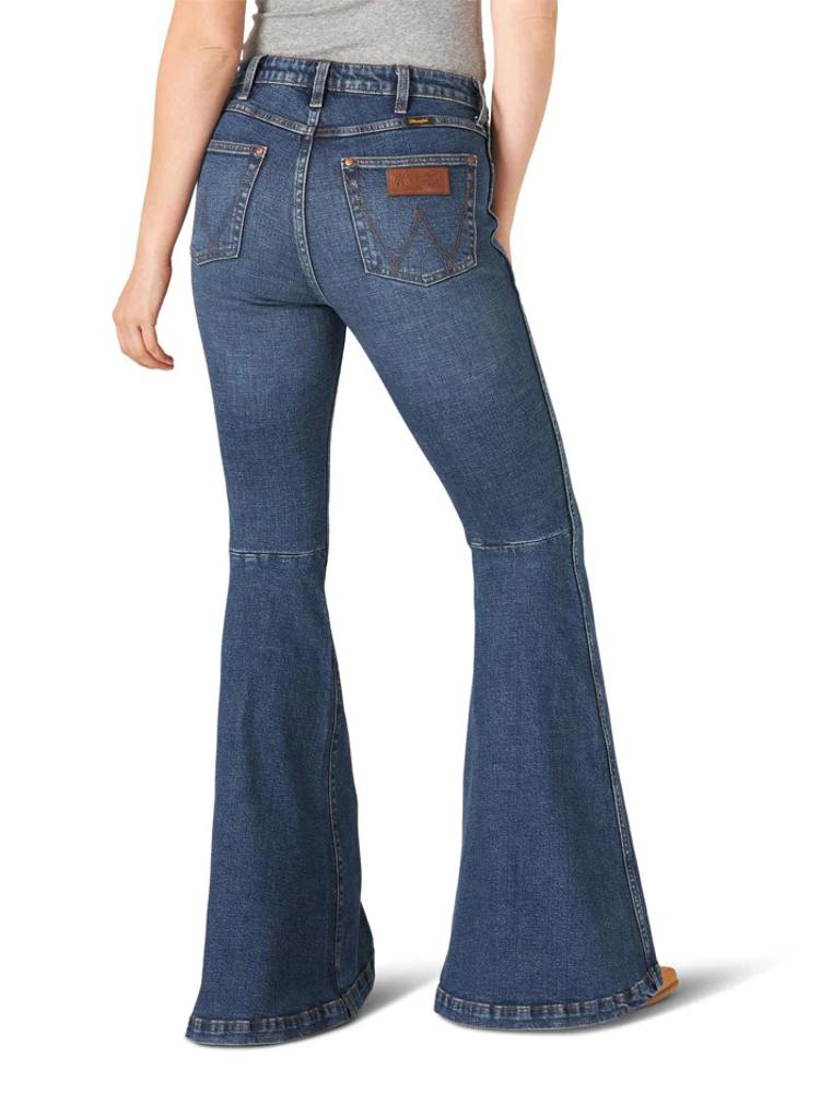Wrangler Womens Green Jean Trumpet Flare Paige Blue-11MPFKP