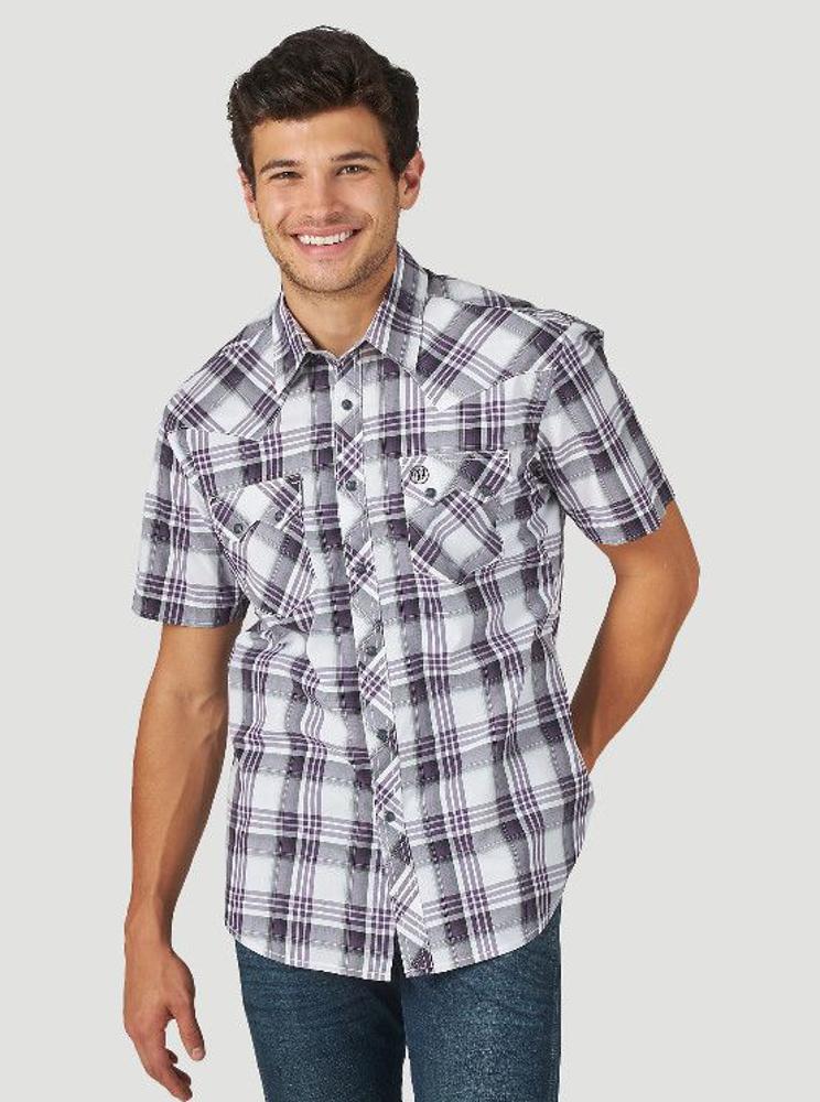 Wrangler Mens Western Shirt Snap Purple-MV4034P