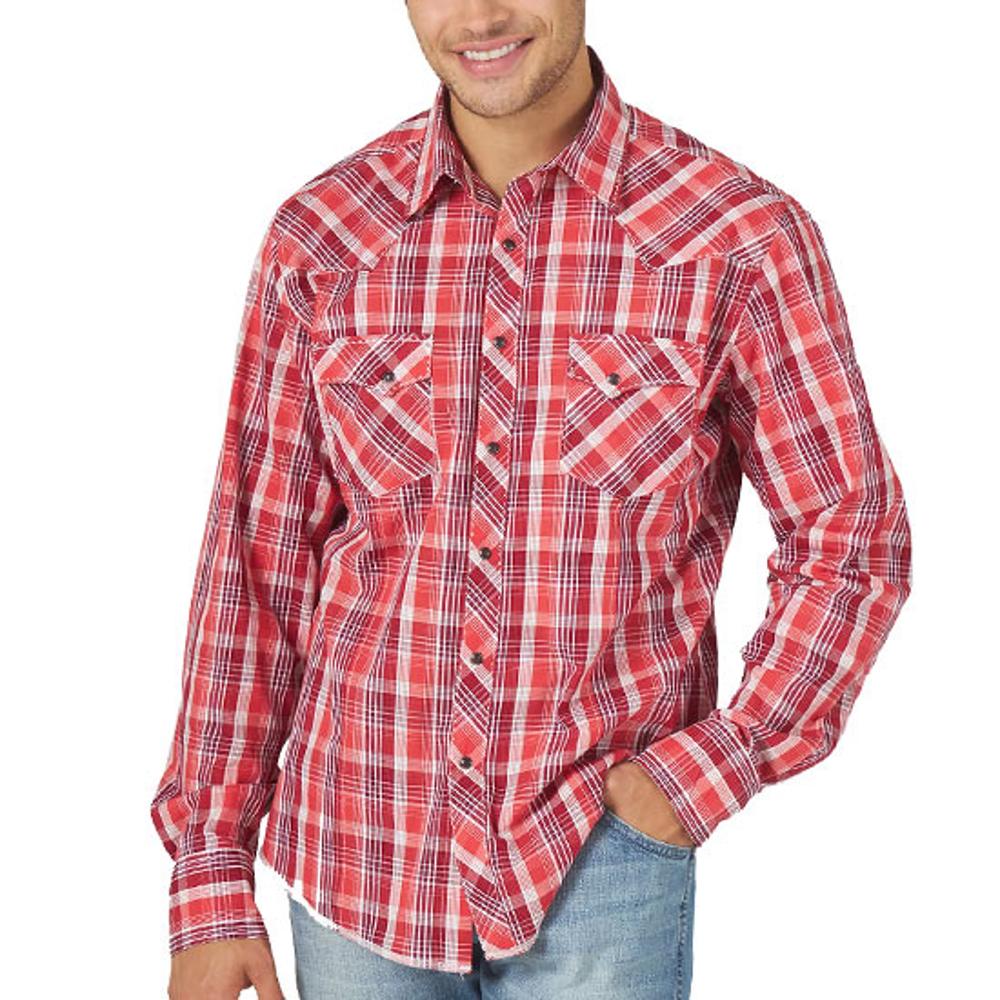 Wrangler Mens Fashion Snap Red-MVG341R
