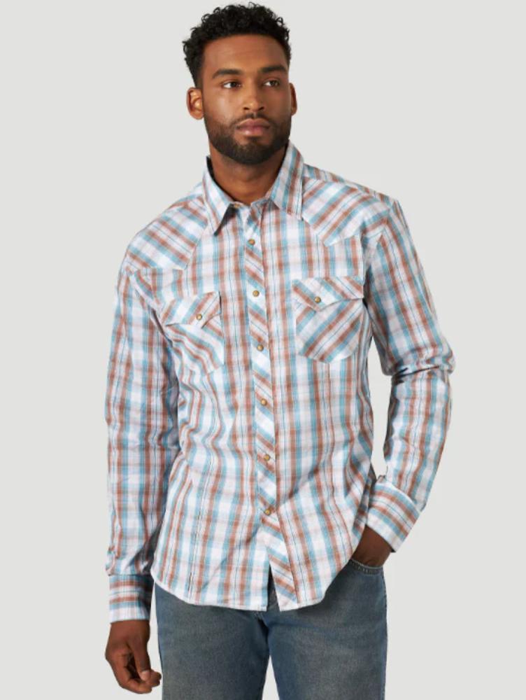 Wrangler Mens Fashion Snap Brown-MVG344E