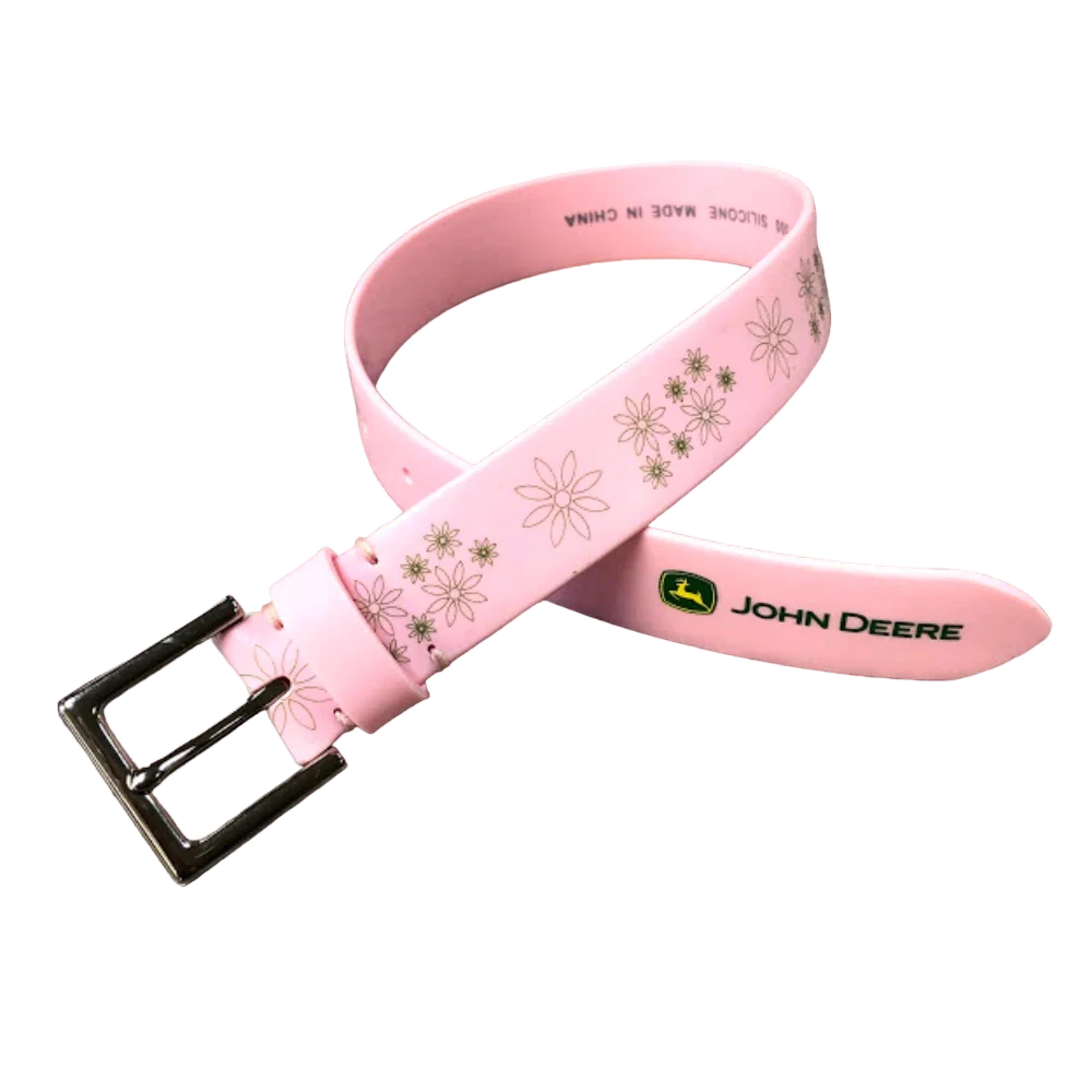 Gem-Dandy Womens Gem Dandy John Deere Pink Silicone Belt-4607300-650