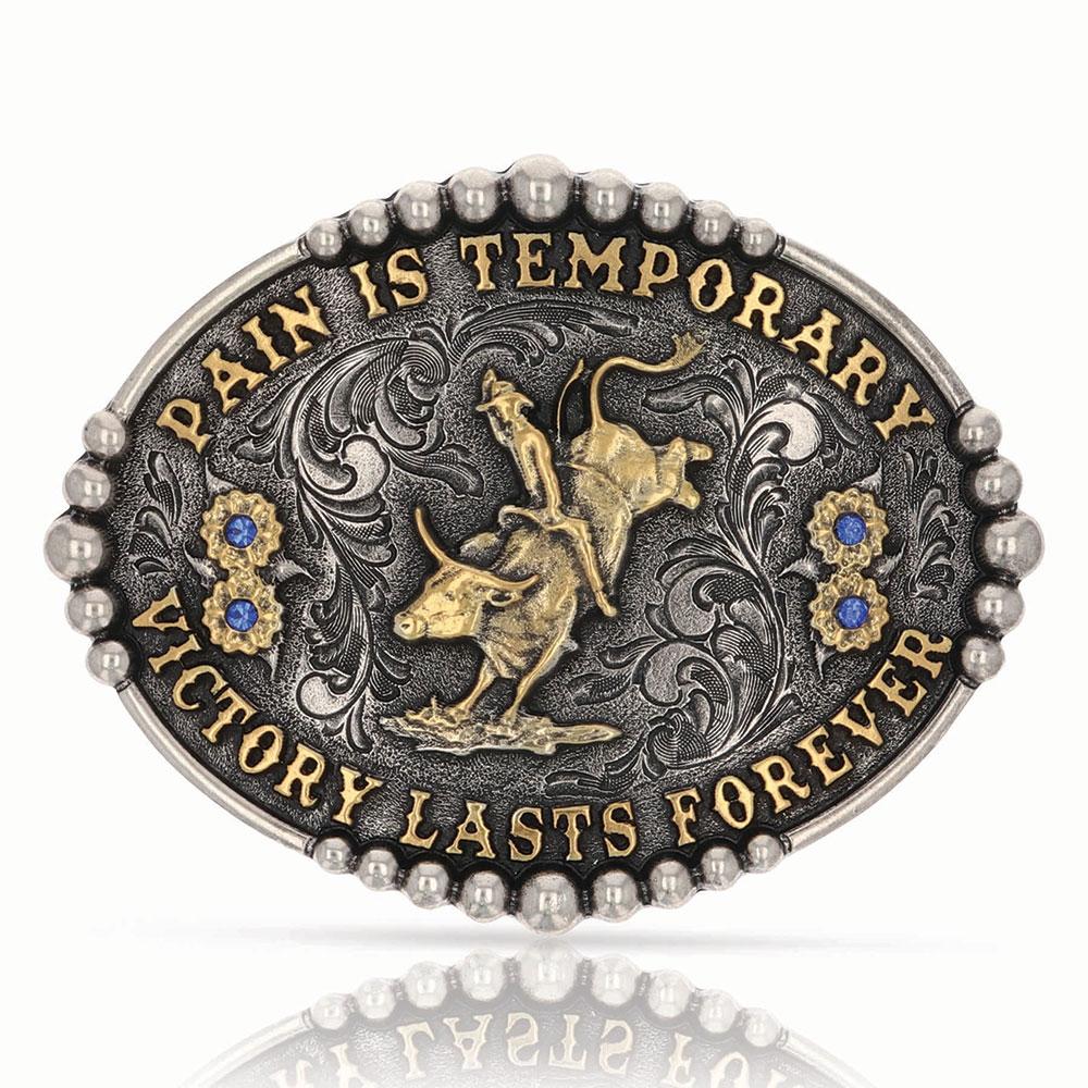 Montana Silversmiths Pain Is Temporary Bull Riding Buckle-A829