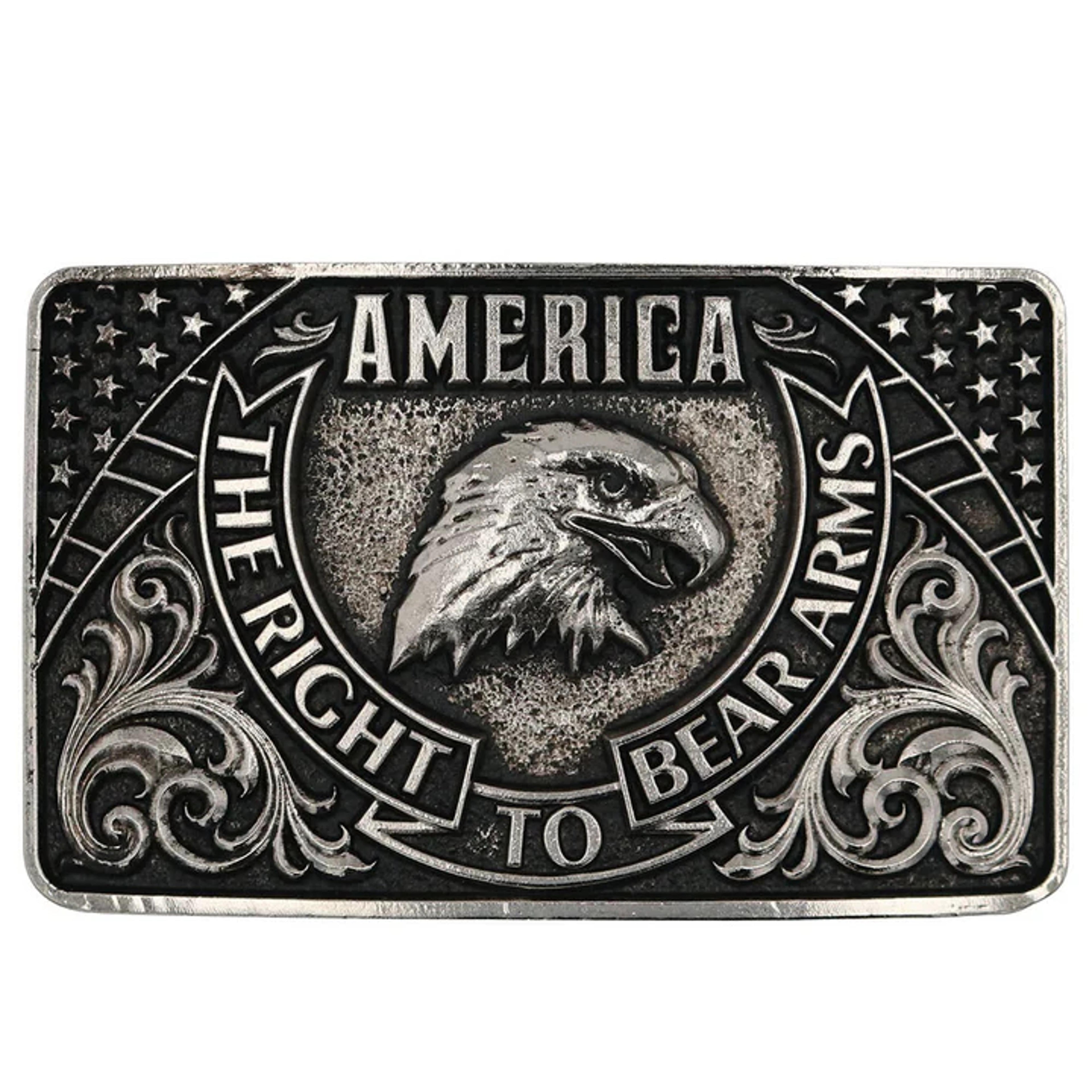 Montana Silversmiths Eagle Arms Patriotic Belt Buckle-A878