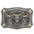 Montana Silversmiths Longhorn Crest Filigree Buckle-A935