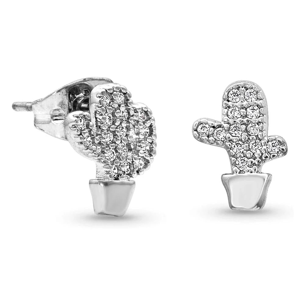Montana Silversmiths Earrings-Silver+Czcactus-ER4174