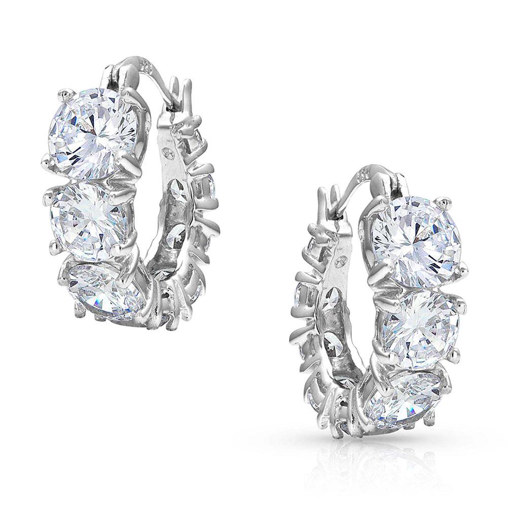 Montana Silversmiths Sliding Brilliance Hoop Earrings-ER4193