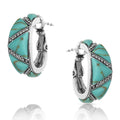 Montana Silversmiths Turquoise Wedge Hoop Earrings-ER4833