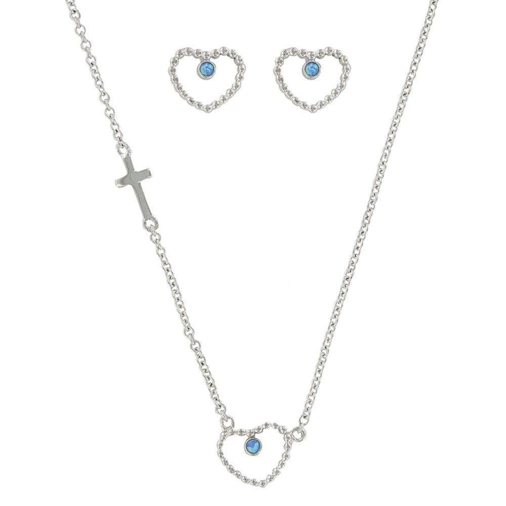 Montana Silversmiths Jewelryset- Beadedheartcross-JS3819