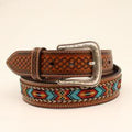 M and F Western Nocona 1 1/2" Mens Belt Embossed Multicolor Colored Ri