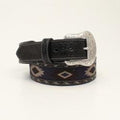 M and F Western Nocona 1 1/2" Southwestern Fabric Buck Lace Grey - Men
