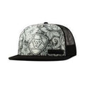 M&F Western Ariat Mens Snapback Tattoo Print Black/White