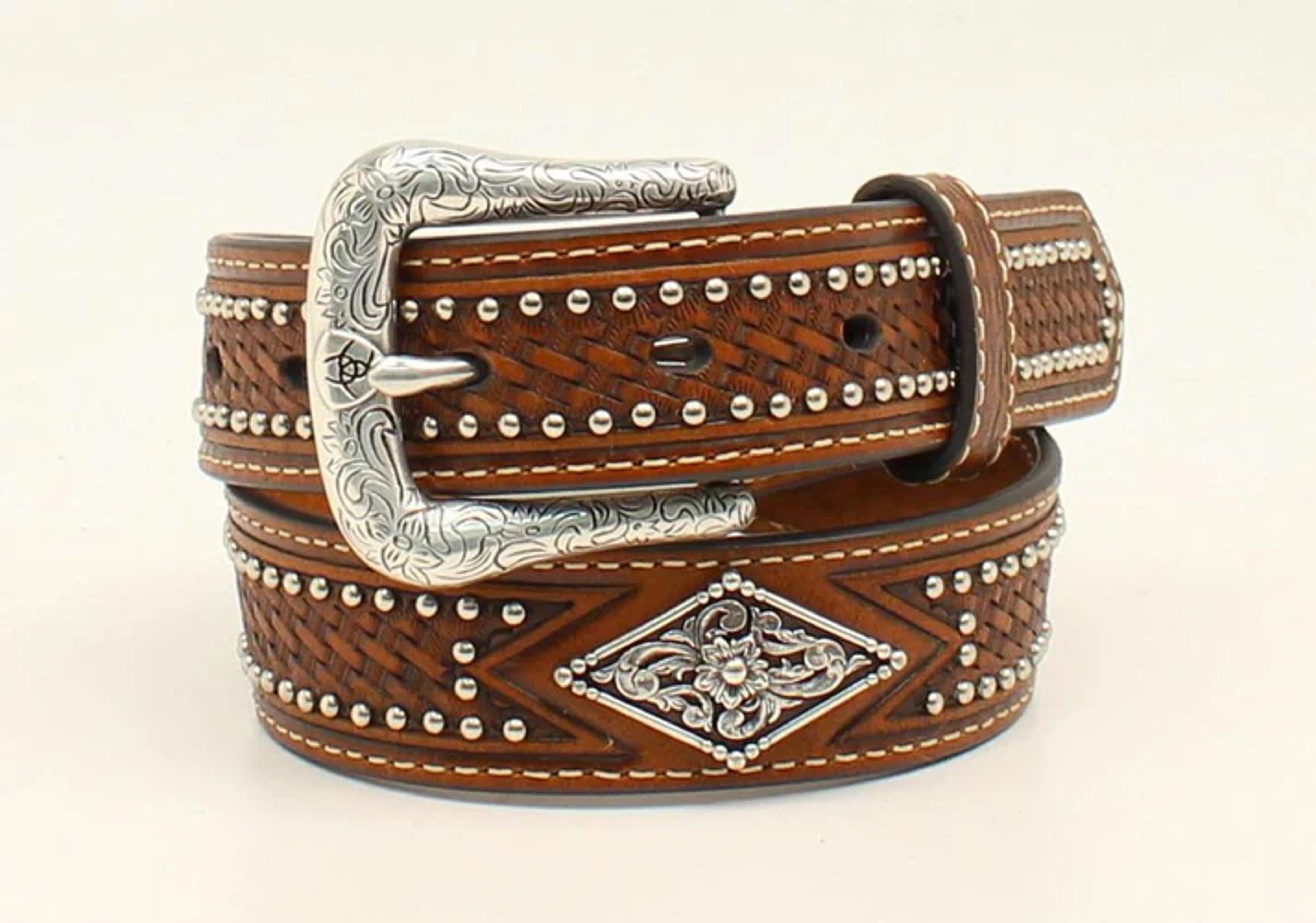 M and F Western Ariat Boys Western Belt 0808 - Mens