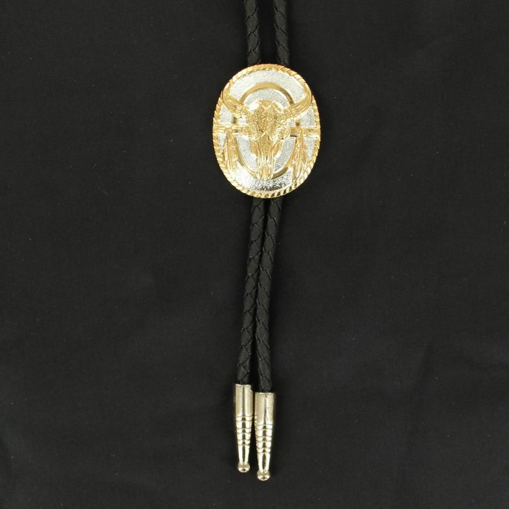 M&F Western Double S Adult Bolo Skull-Feather