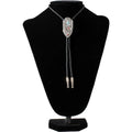 M and F Western Double S Bolo Tie Arrow Floral Turquoise Red