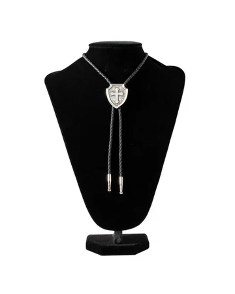 M&F Western Double S Bolo Tie Cross Shield