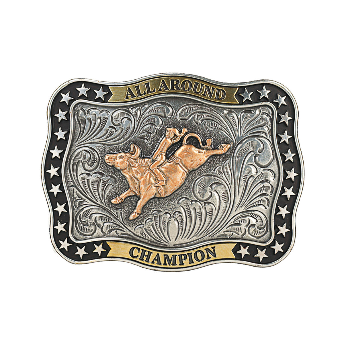 M and F Western Nocona Boys Rectangle Buckle Bullrider Champion - Mens