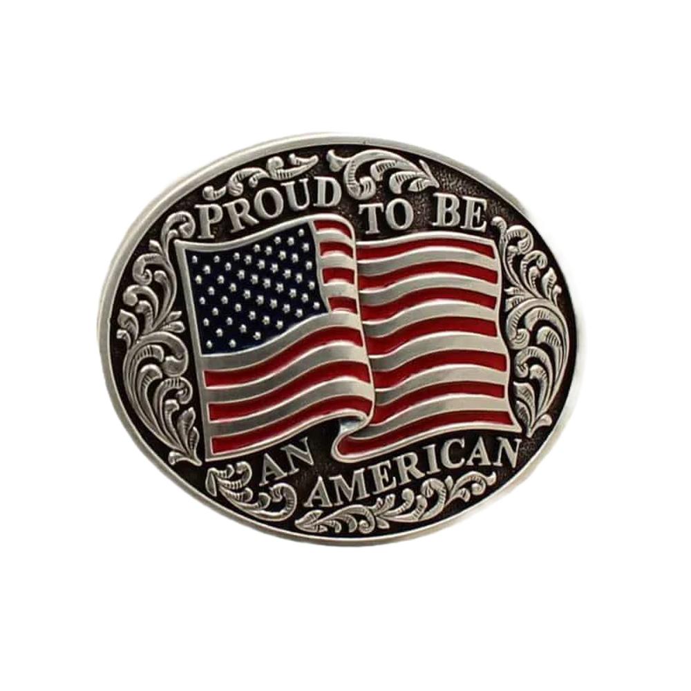 M and F Western Nocona Youth Oval Smooth Edge Usa Flag - Kids