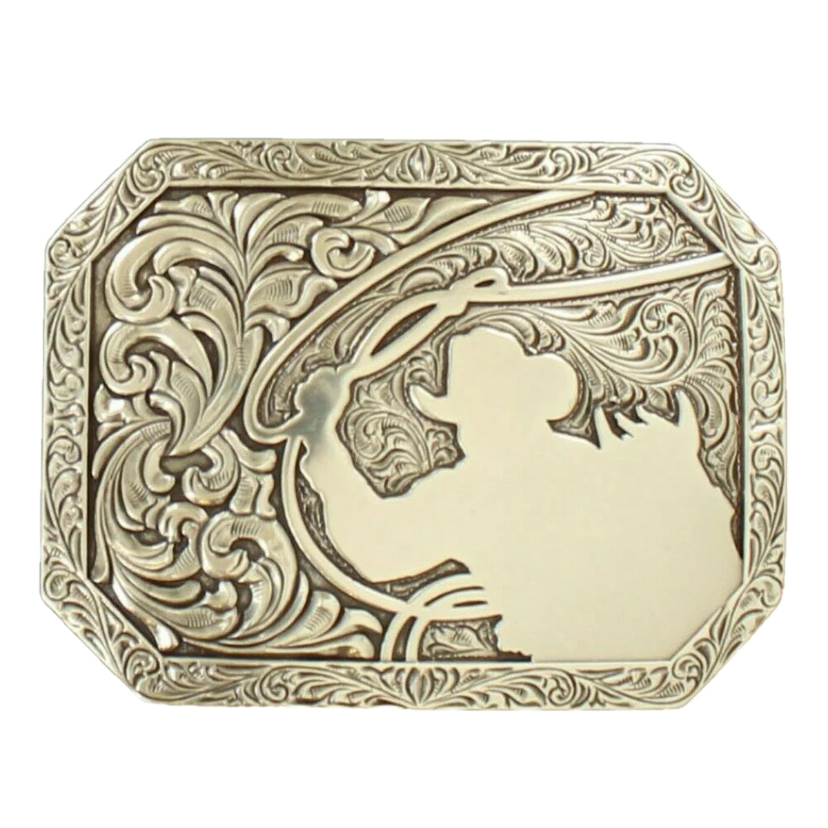 M and F Western Rectangle Stamped Edge Cowboy Roping Lasrp - Mens