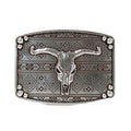 M&F Western Nocona Rectangle Bull Skull Buckle