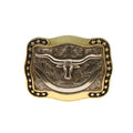 M&F Western Crumrine Rectangle Buckle Longhorn Smooth Edge