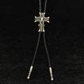 M&F Western Bolo 3 Tone Cross Oval Center