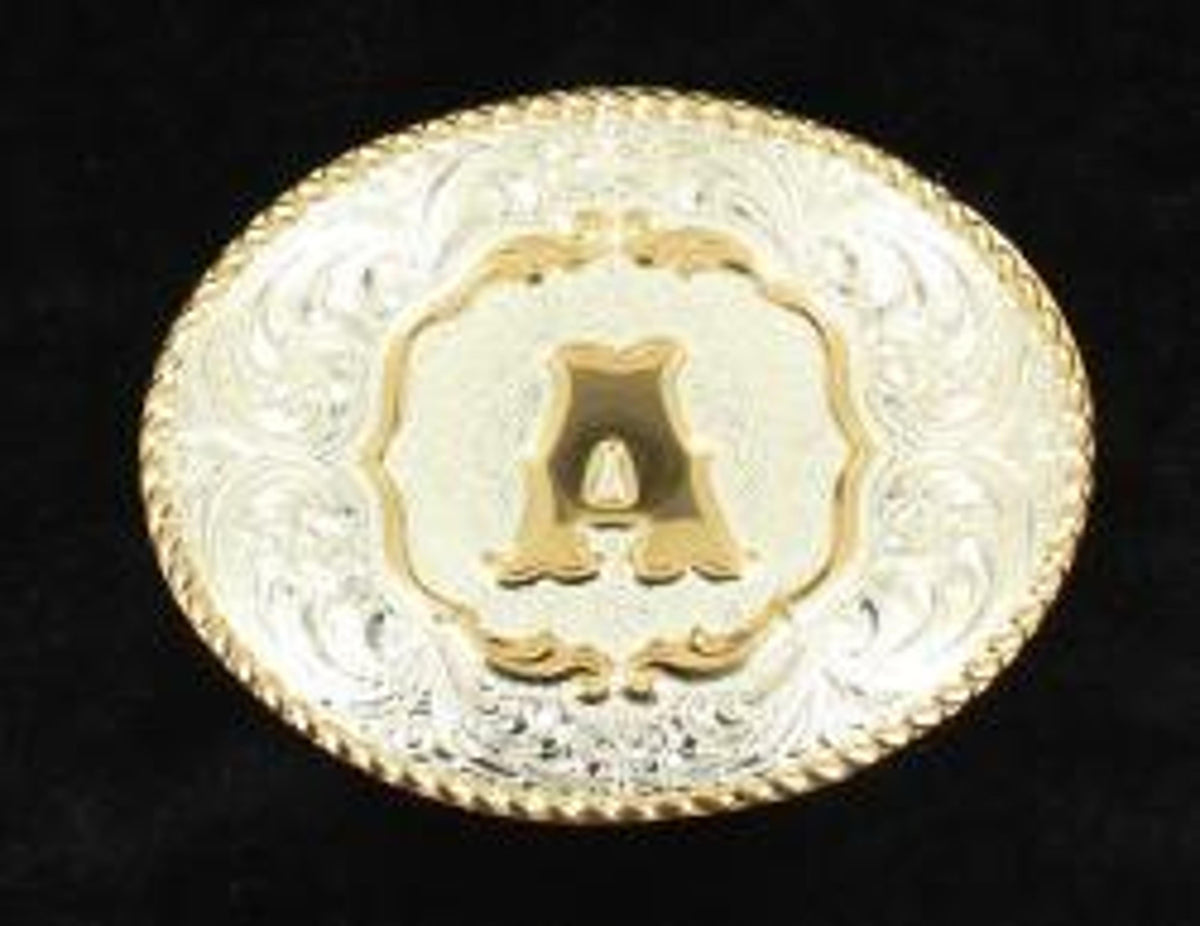 M and F Western Crumrine Initial Buckle 349E - Mens