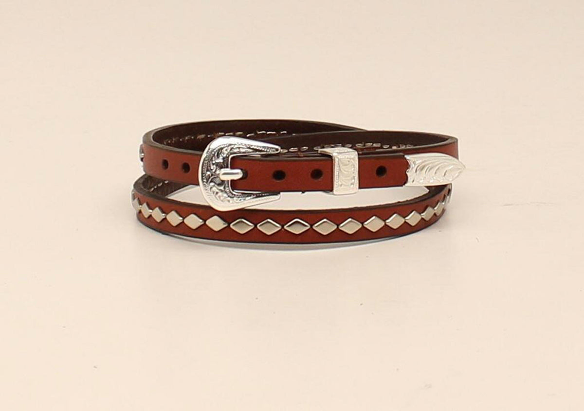 M and F Western Hatband With Diamond Studs - Mens