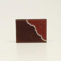 M&F Western Ariat Mens Bifold Wallet Two Tone Shield Logo Tan