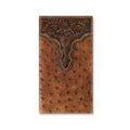 M&F Western Ariat Rodeo Wallet Ostrich Florar Embossed Brown