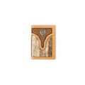 M and F Western Ariat Trifold Calf Hair Basket Weave Natural - Mens