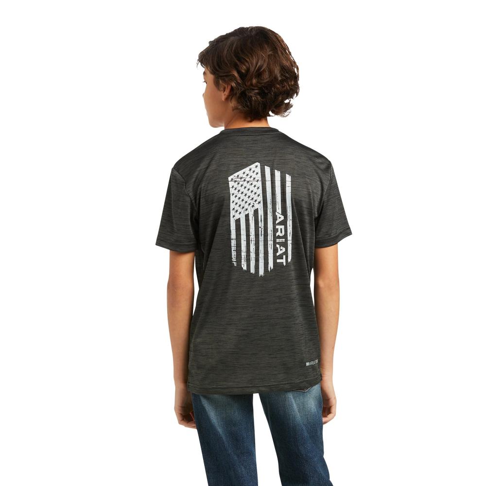 Ariat Kids Yth Charger Vertical Flag Tee 9584-10039584