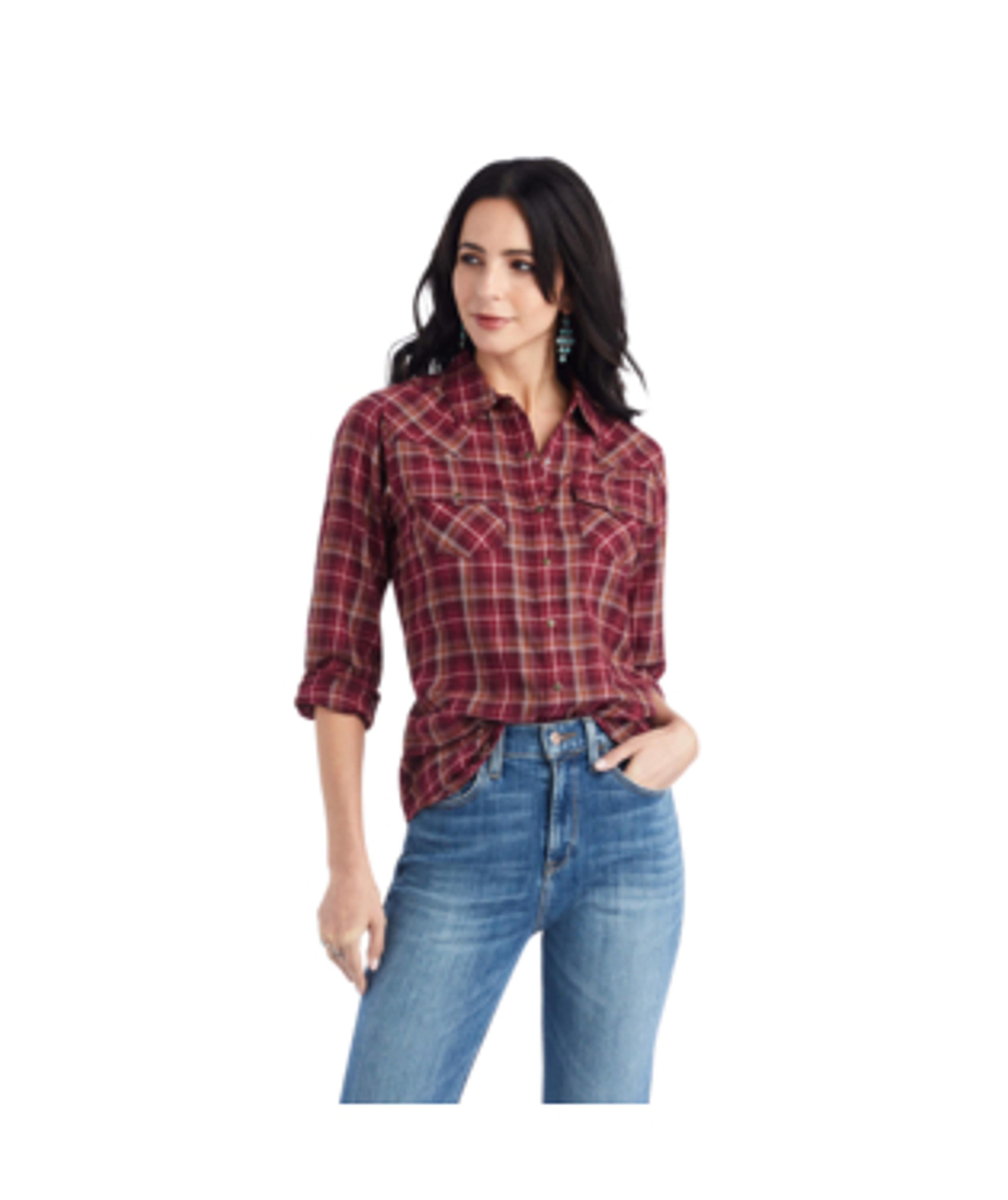 Ariat Womens REAL Trail Blaze Womens Snap Front Plaid Shirt-10042295
