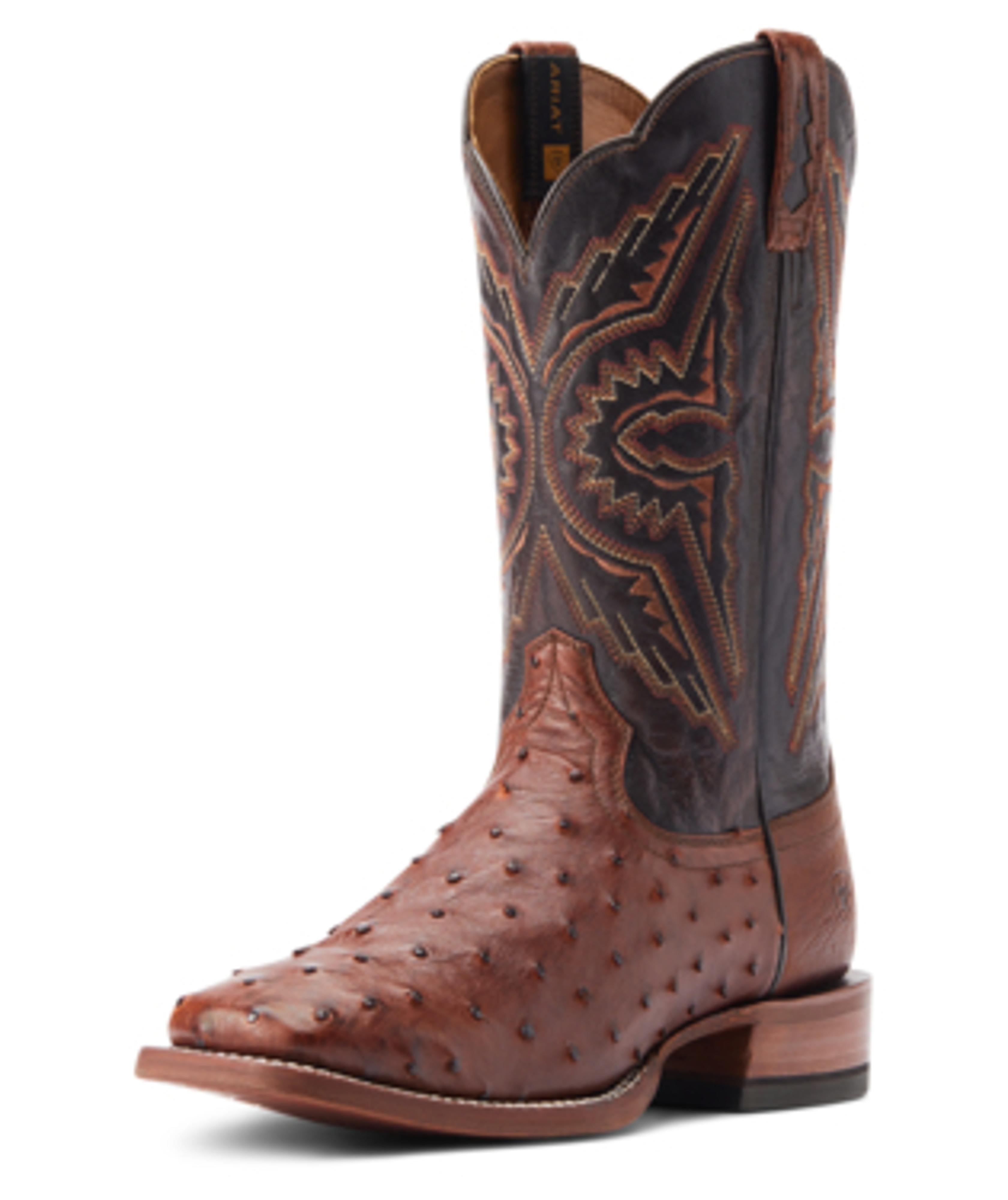Ariat Mens Broncy Cinnamon Full Quill Ostrich-10044576
