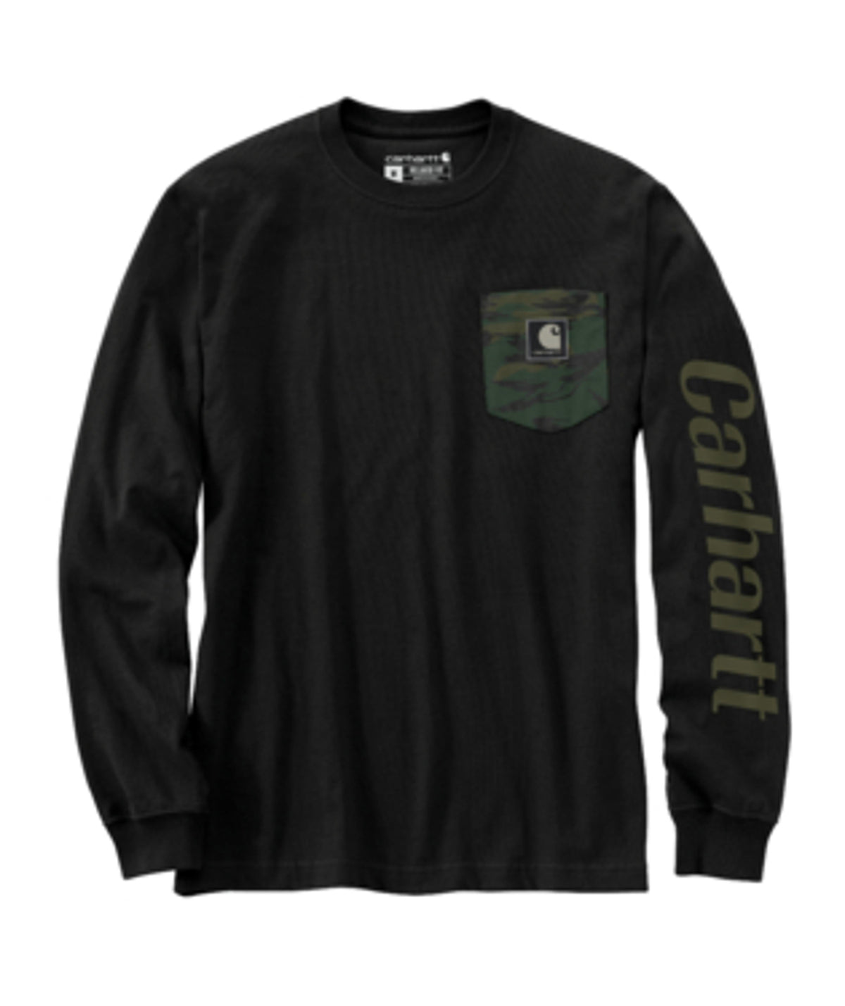 Carhartt Mens Black And Camo Long Sleeve Shirt-106497-BLK