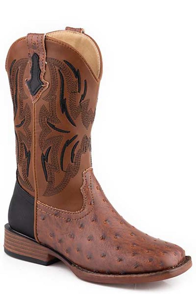 Roper Kids Children Dalton Tan Faux Ostrich-18-1900-3118TA