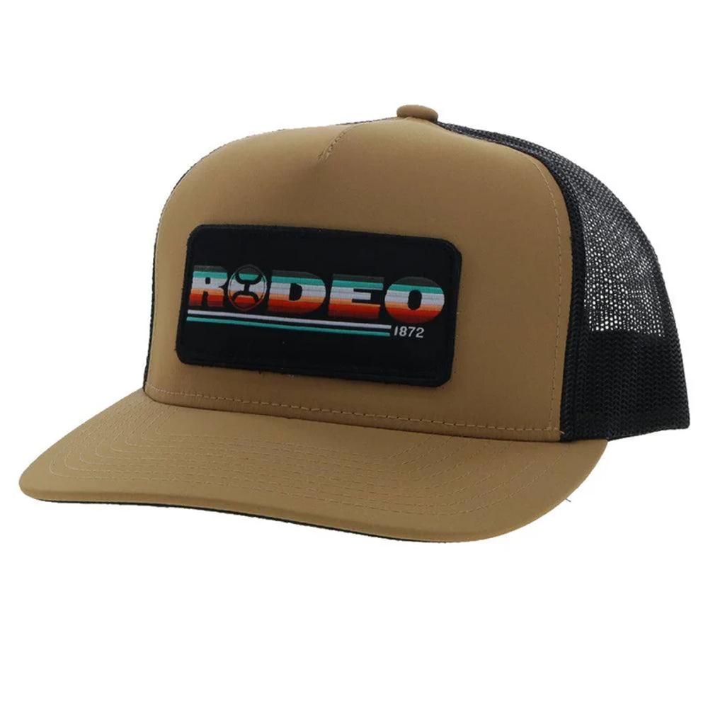 Hooey Rodeo Hooey Tan / Black 5-Panel Trucker With Serape / Black Rectangle Patch - Y-2253TTNBK-Y