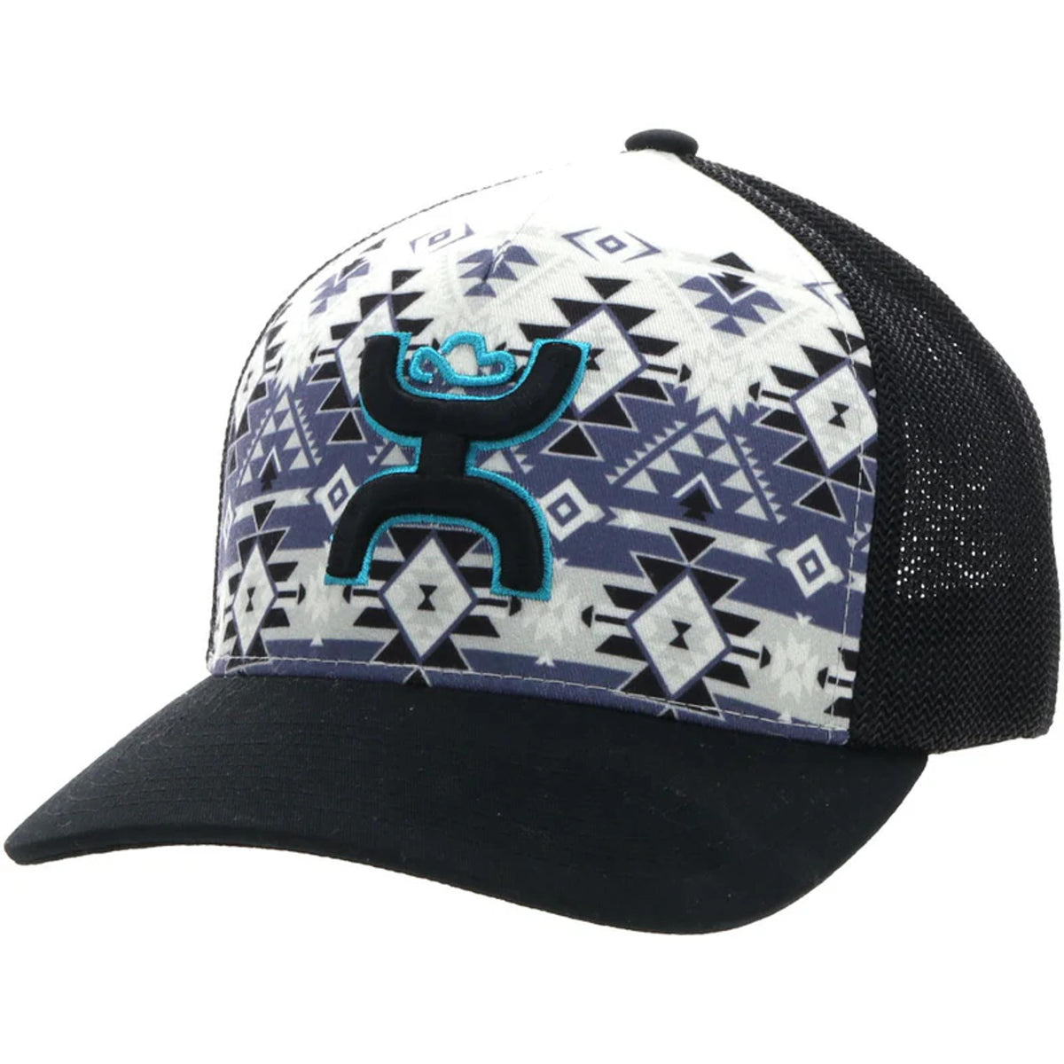 Hooey Coach Hooey Cream / Black 5-Panel Flexfit with Black / Blue Hooe-2312CRBK-Y