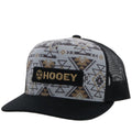 Hooey Lock-Up Hooey Grey / Black 6-Panel Trucker With Black / Tan Rectangle Patch - Y-2313TGYBK-Y