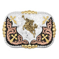 Montana Silversmiths Faith In Four Buckle With A Bronc Rider-38310TRI-346