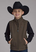 Roper Kids Tech Vest Brown - Brown-397-782-6010BR