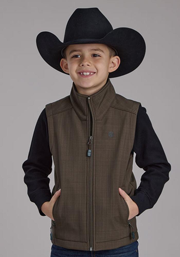 Roper Kids Tech Vest Brown - Brown-397-782-6010BR