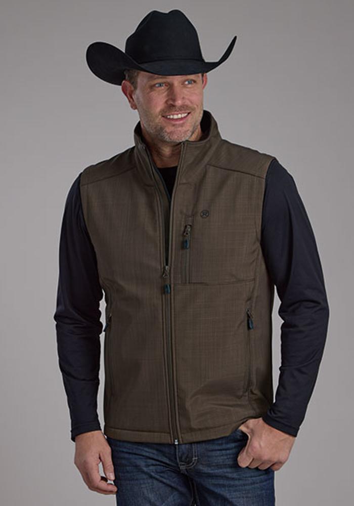 Roper Mens Rangegear Hi Tech Fleece Vest 6010BR - Brown-97-782-6010BR