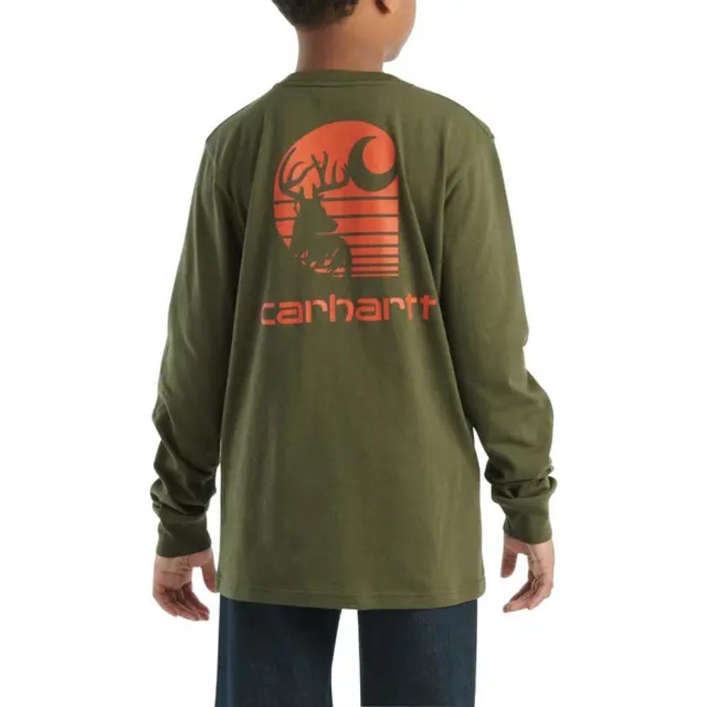 Carhartt Kids Long-Sleeve Graphic Pocket T-Shirt-CA6606-CG26-Y