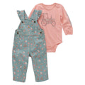 Carhartt Kids Ls Bodysuit And Ruffle Trim Canvas Overall Set-CG9904-GH5-I