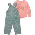 Carhartt Kids Ls Bodysuit And Ruffle Trim Canvas Overall Set-CG9905-GH5-T