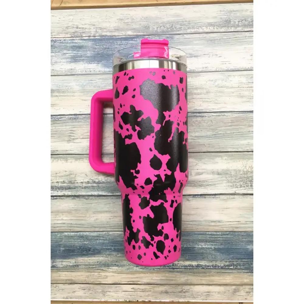 Deshend Enterprise Cow Stainless Steel Tumblers Cup 40Oz | Hot Pink-COWT-HPINK
