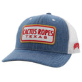 Hooey Cr80 Cactus Ropes Denim / White 6-Panel Trucker with Red / White-CR080