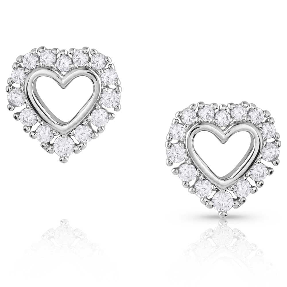 Montana Silversmiths Icy Heart Crystal Earrings-ER5717