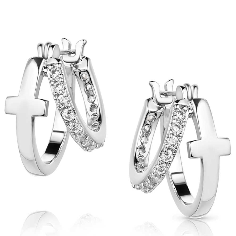 Montana Silversmiths Wrapped In Faith Crystal Earrings-ER5949